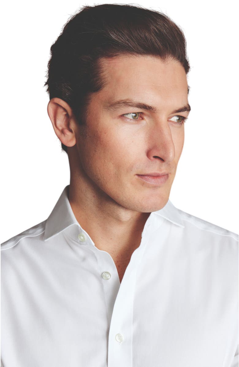 Charles Tyrwhitt Extreme Cutaway Collar Non-Iron Twill Shirt, Alternate, color, White