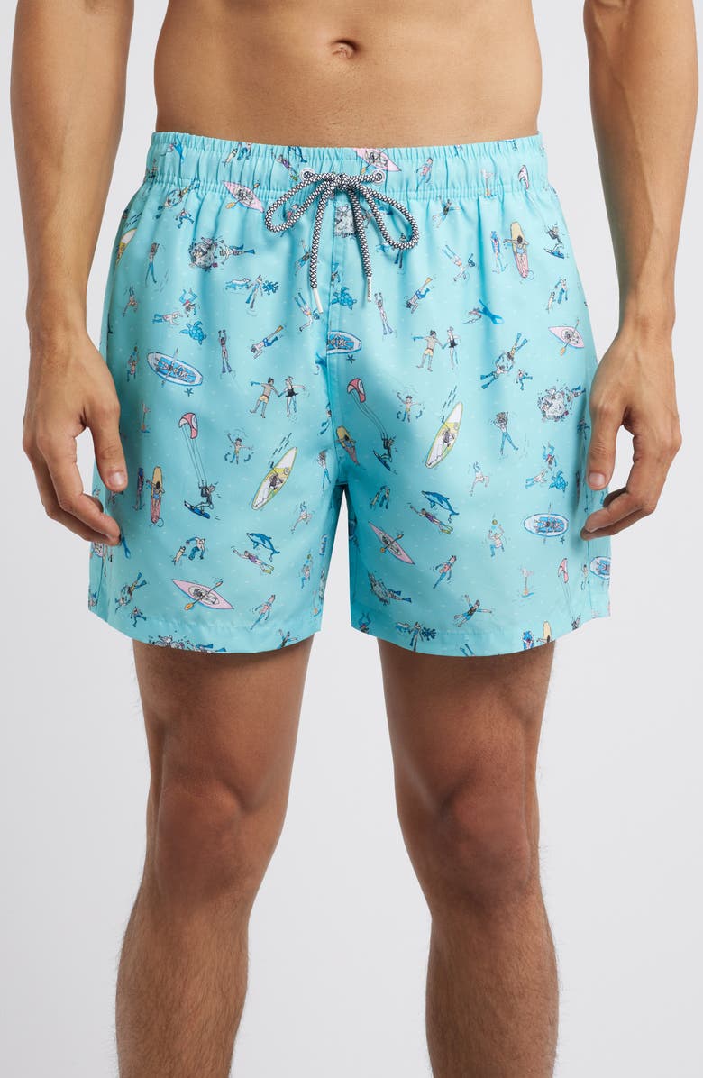 Boardies Sea Folk Mid Length Swim Trunks, Main, color, 