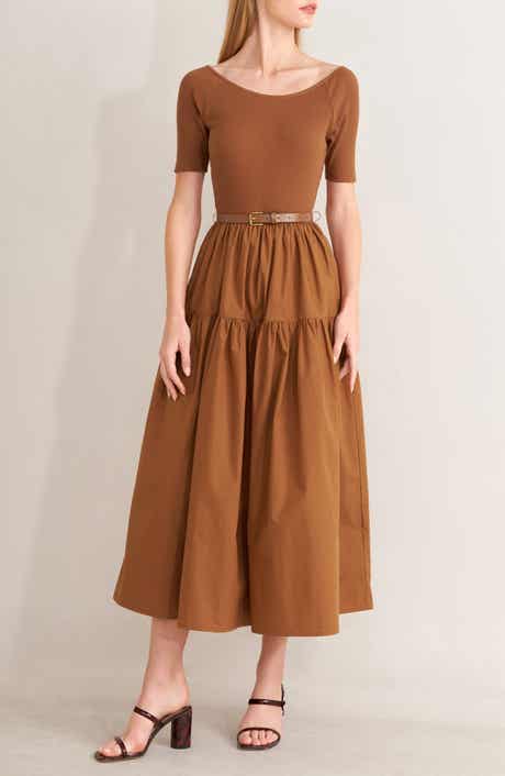 Belted Tiered Maxi Dress