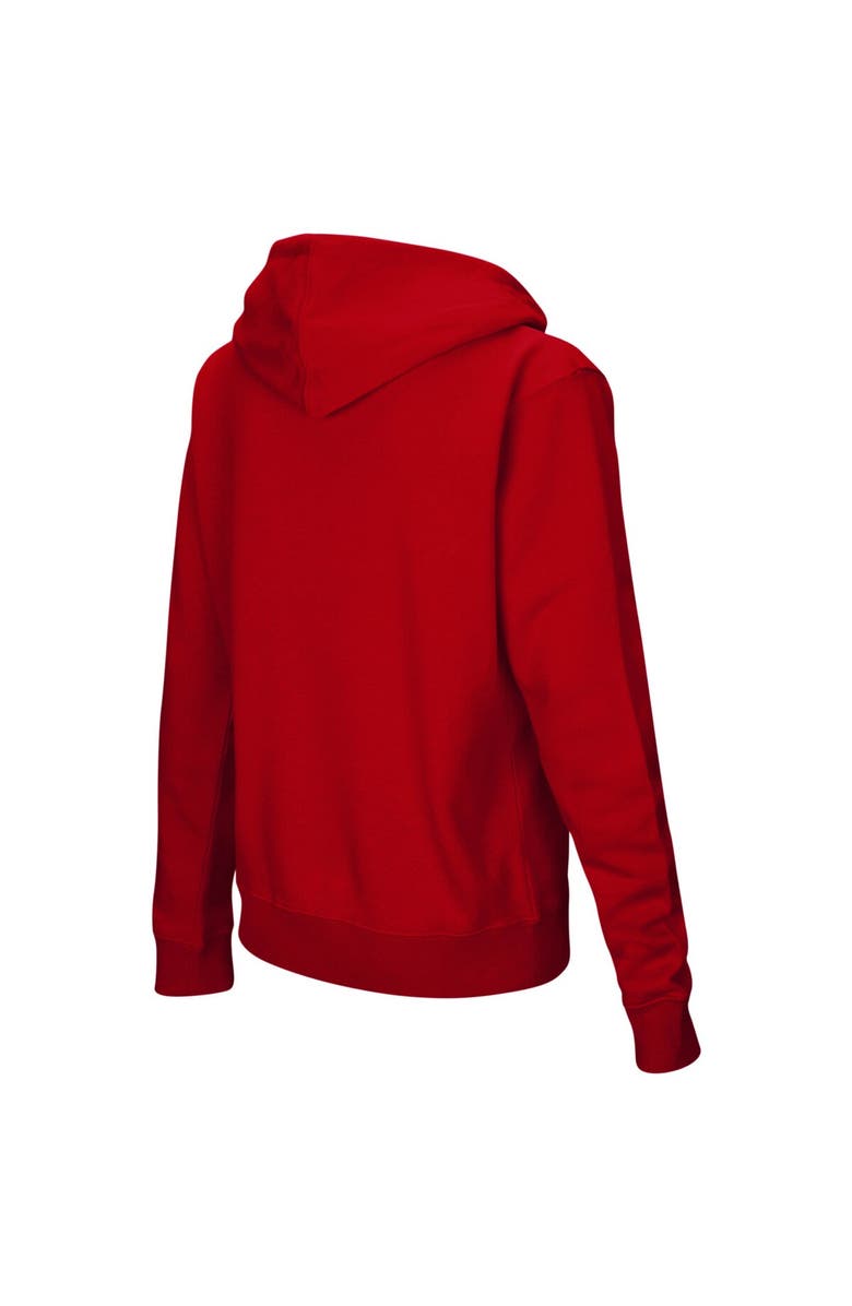 COLOSSEUM Women's Scarlet Nebraska Huskers Arch & Logo 1 Pullover Hoodie, Alternate, color, 