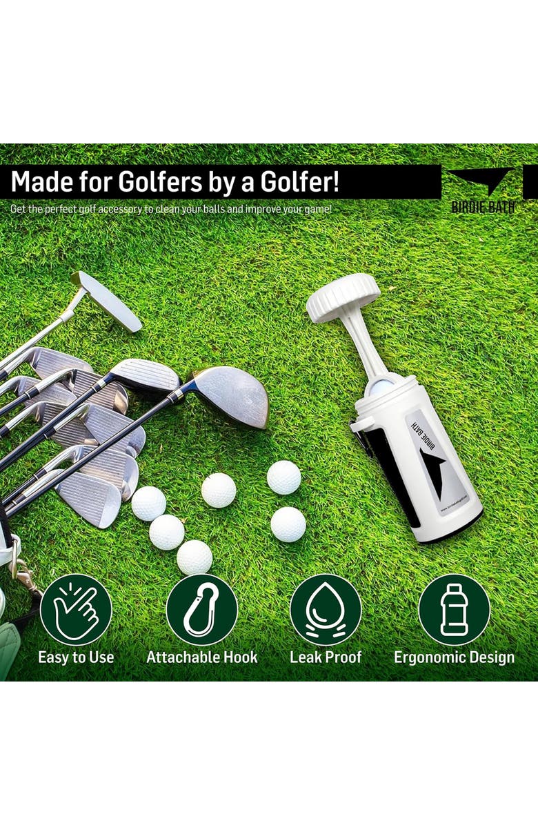 Birdie Bath Portable Golf Ball Cleaner, Alternate, color, White