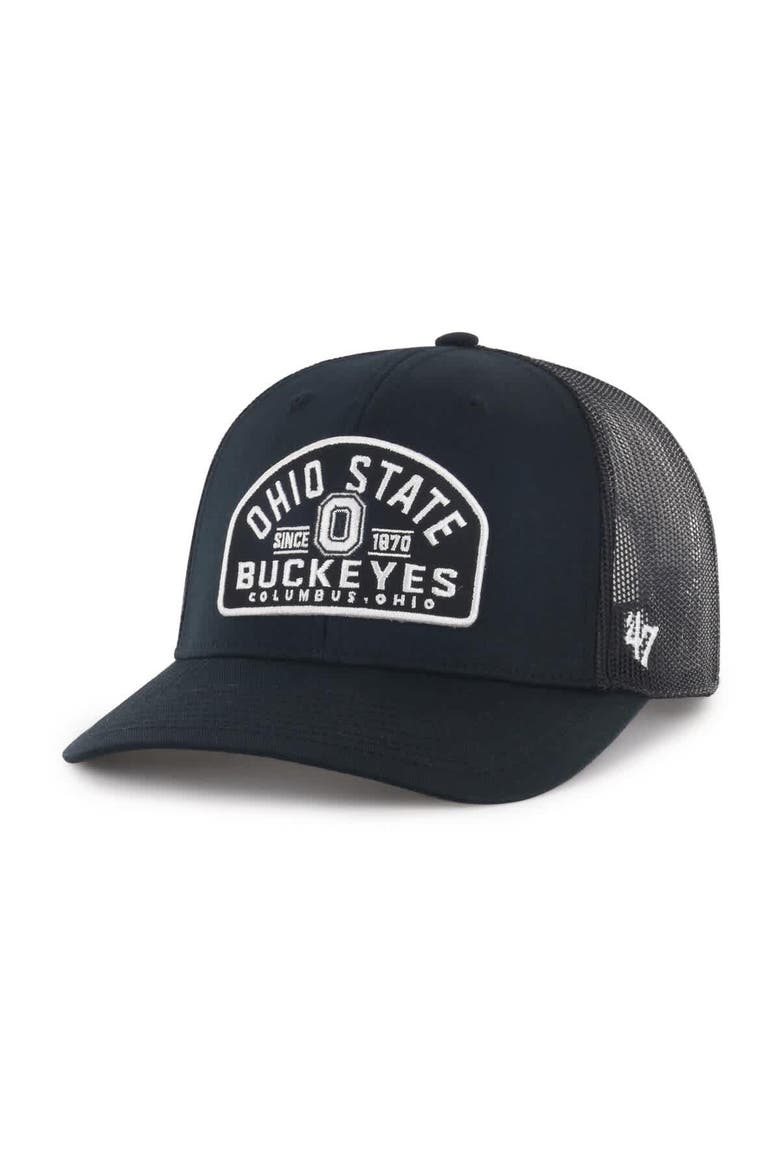 Men's '47  Black Ohio State Buckeyes Leland Trucker Adjustable Hat, Main, color, Black