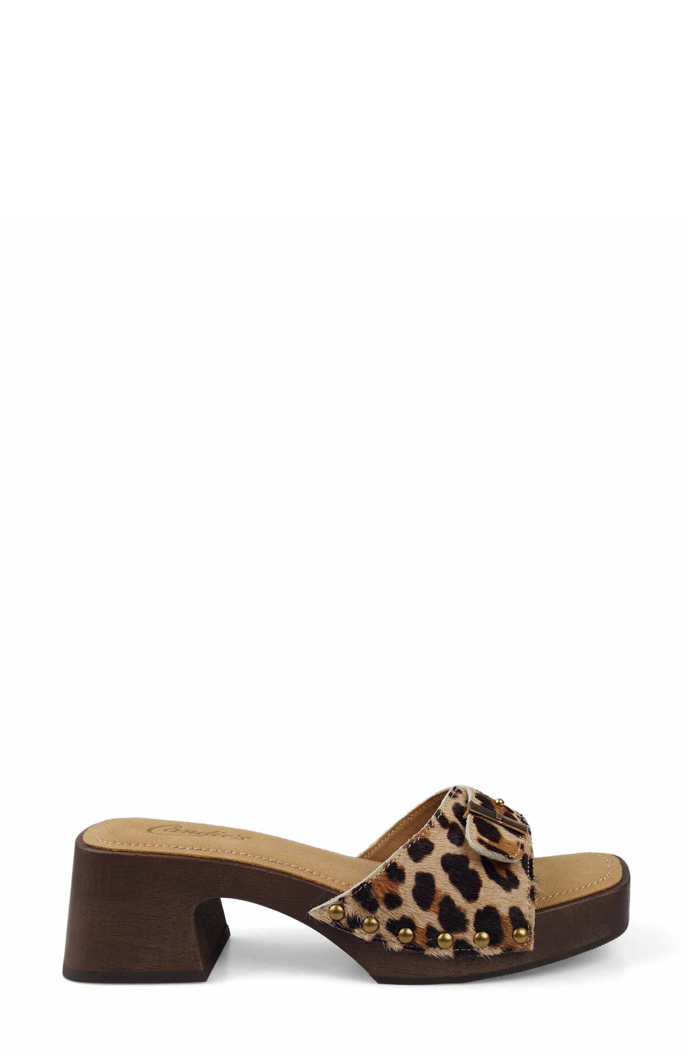 Shanda Platform Slide Sandal, Alternate, color, LEOPARD TAN