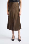 Vince Raw-Edge Pleated Statin Skirt