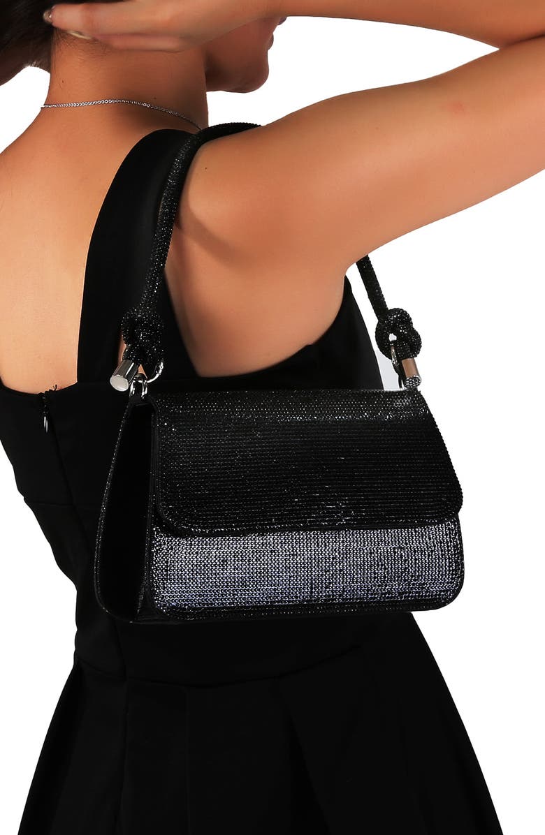 BERNESS Rhinestone Shoulder Bag, Alternate, color, Black