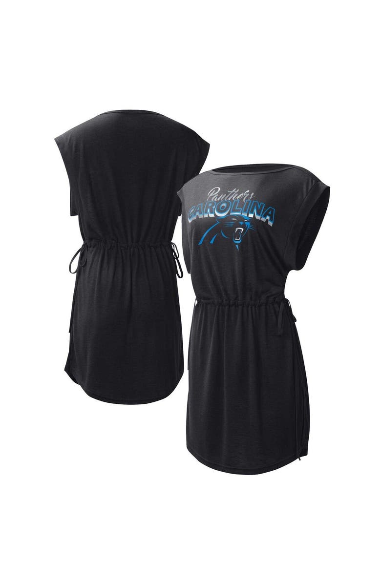 G-III 4HER BY CARL BANKS Women's G-III 4Her by Carl Banks Black Carolina Panthers G.O.A.T. Swimsuit Cover-Up, Main, color, Black
