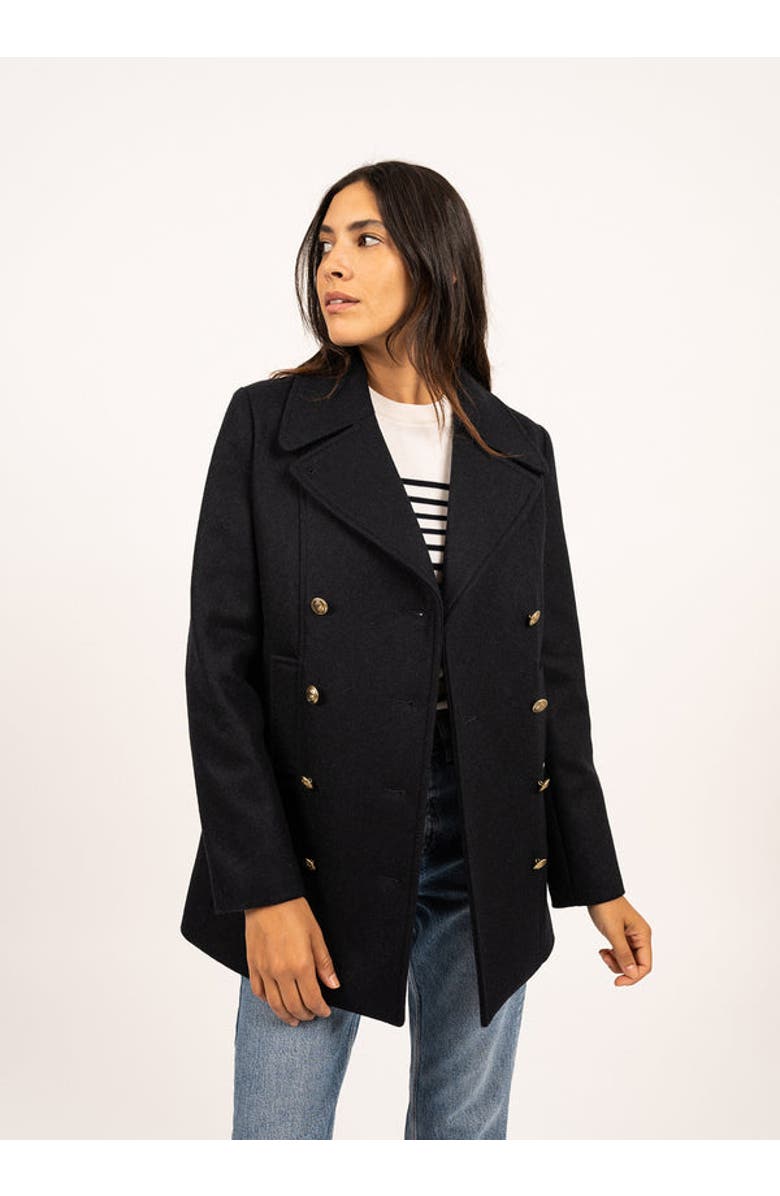 Saint James VOILURE II - Authentic French Peacoat, Alternate, color, Navy