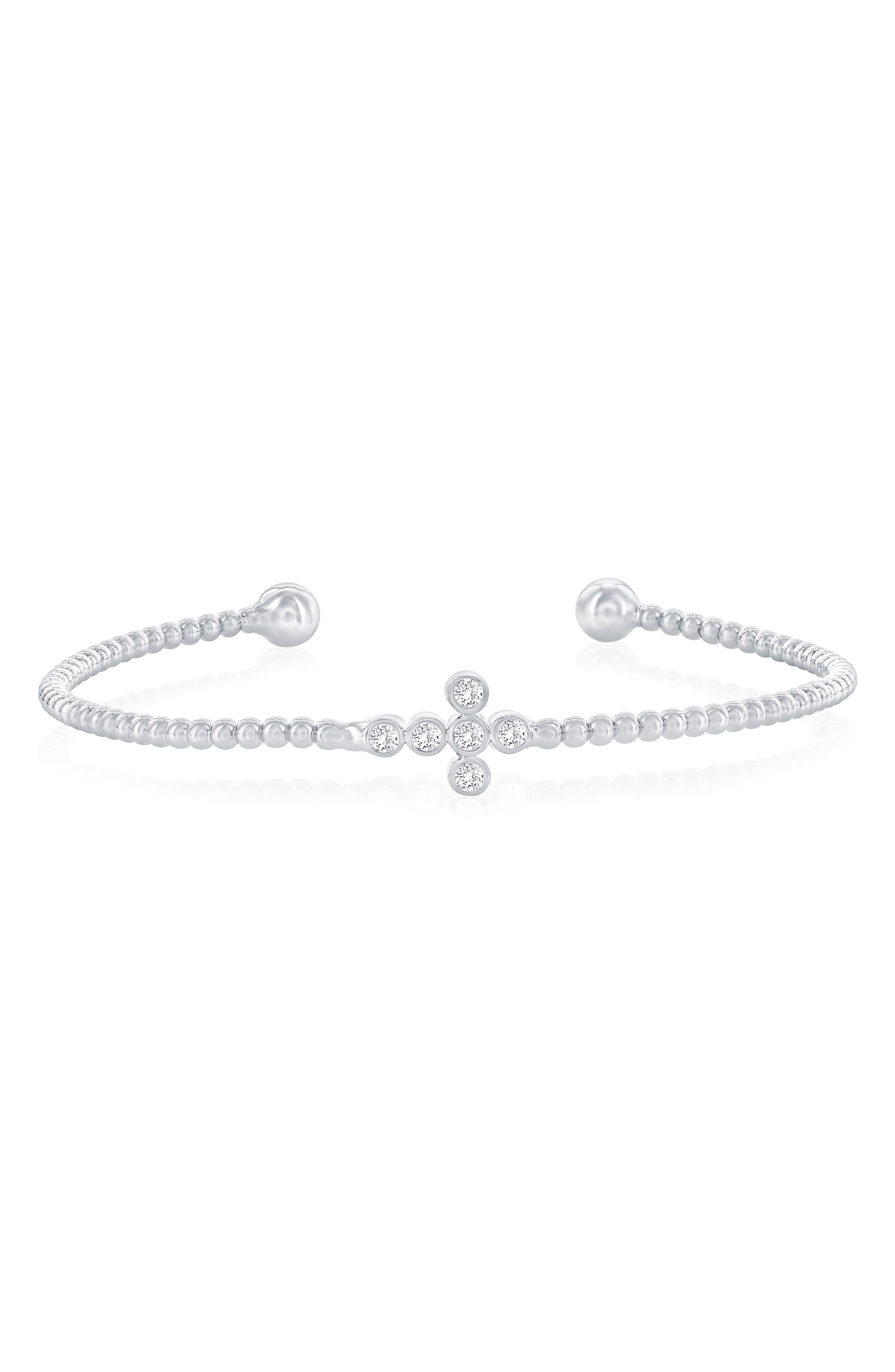SIMONA Cubic Zirconia Sideways Cross Bracelet
