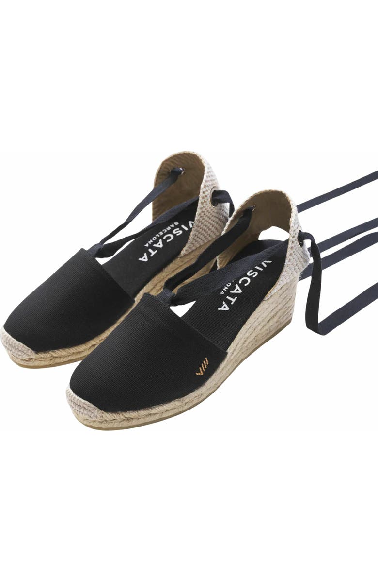 VISCATA Escala Canvas Espadrille Wedges, Alternate, color, Black