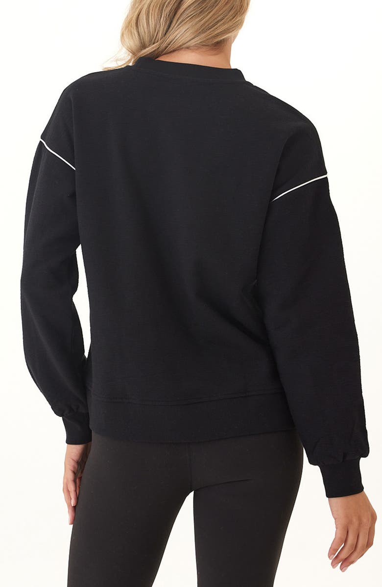 Threads 4 Thought Kiesha Piped Terry Sweatshirt, Alternate, color, Black/ White
