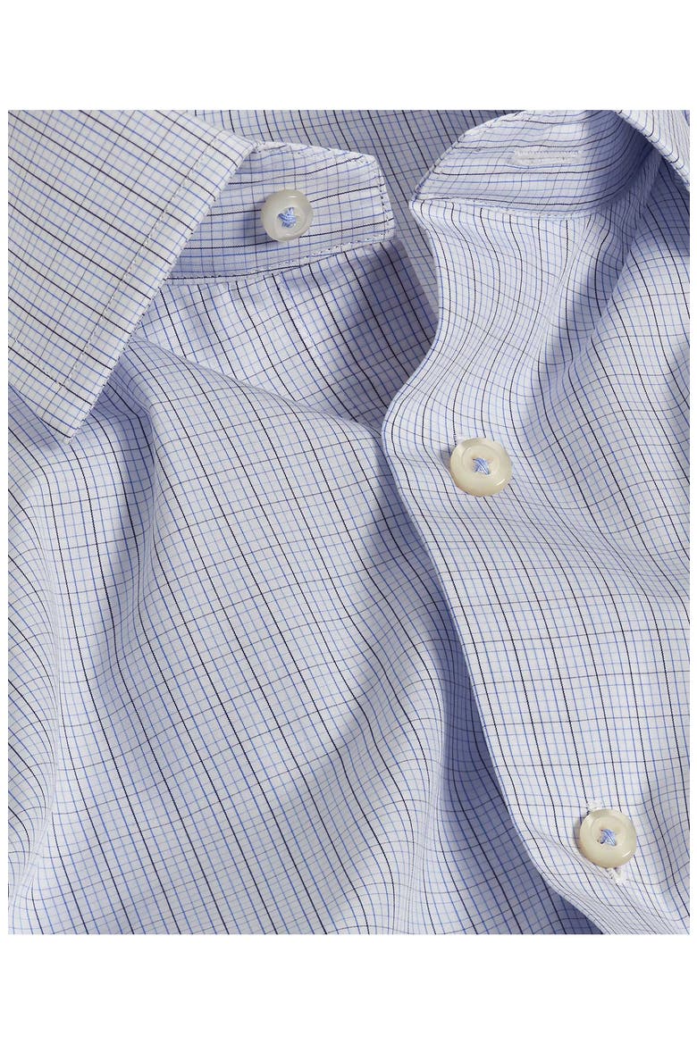 Slim Fit Tattersall Check Cotton Dress Shirt, Alternate, color, WHITE/ BLUE