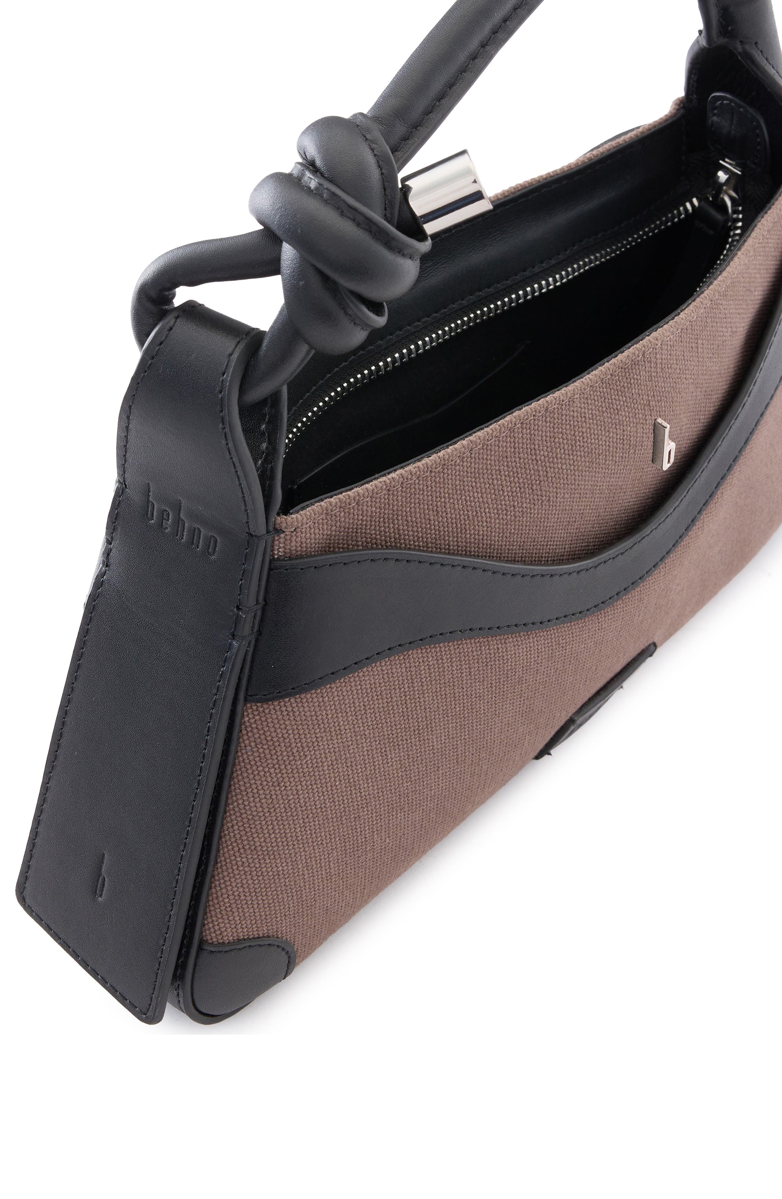 behno Melina Canvas Crossbody Satchel, Alternate, color, Cacao/ Black