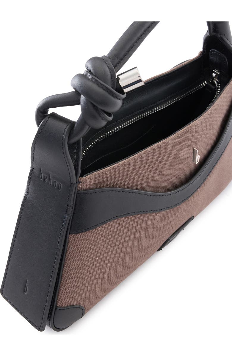 behno Melina Canvas Crossbody Satchel, Alternate, color, Cacao/ Black