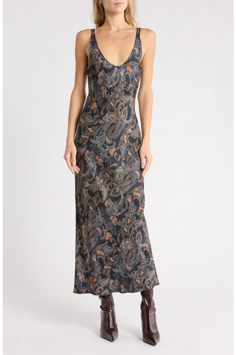 Akiya Paisley Maxi Tank Dress, Main, color, MIDNIGHT MULTI ETCHED PAISLEY