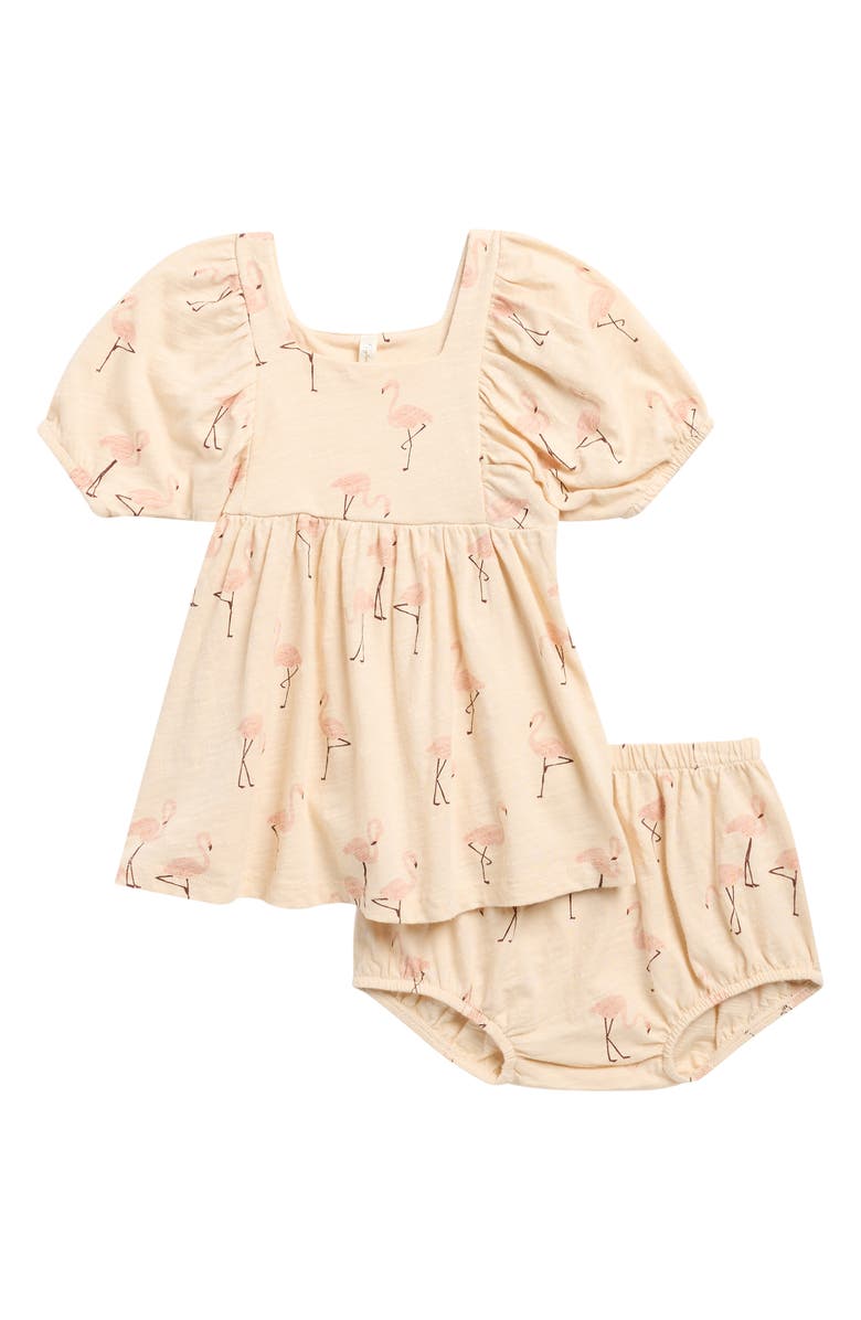 Rylee + Cru Brea Slub Cotton Dress & Bloomers Set, Main, color, Shell