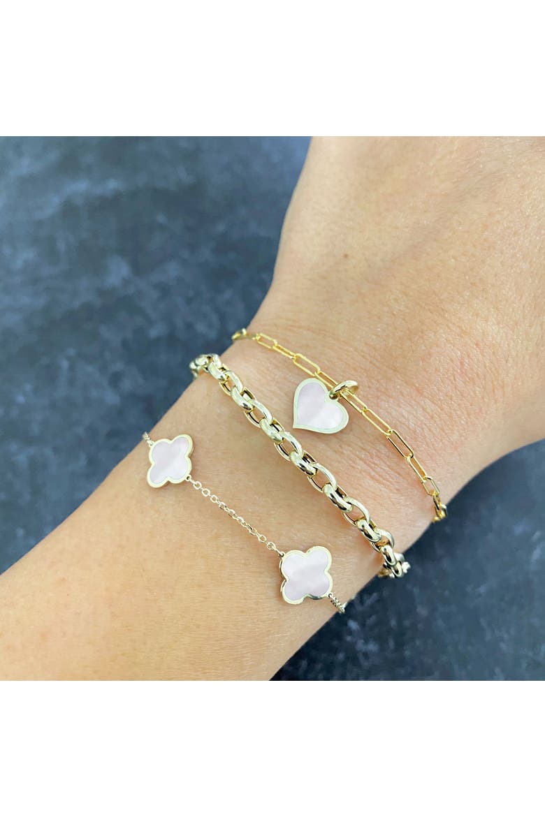 Small Mother of Pearl Clover Bracelet, Alternate, color, Mother of Pearl