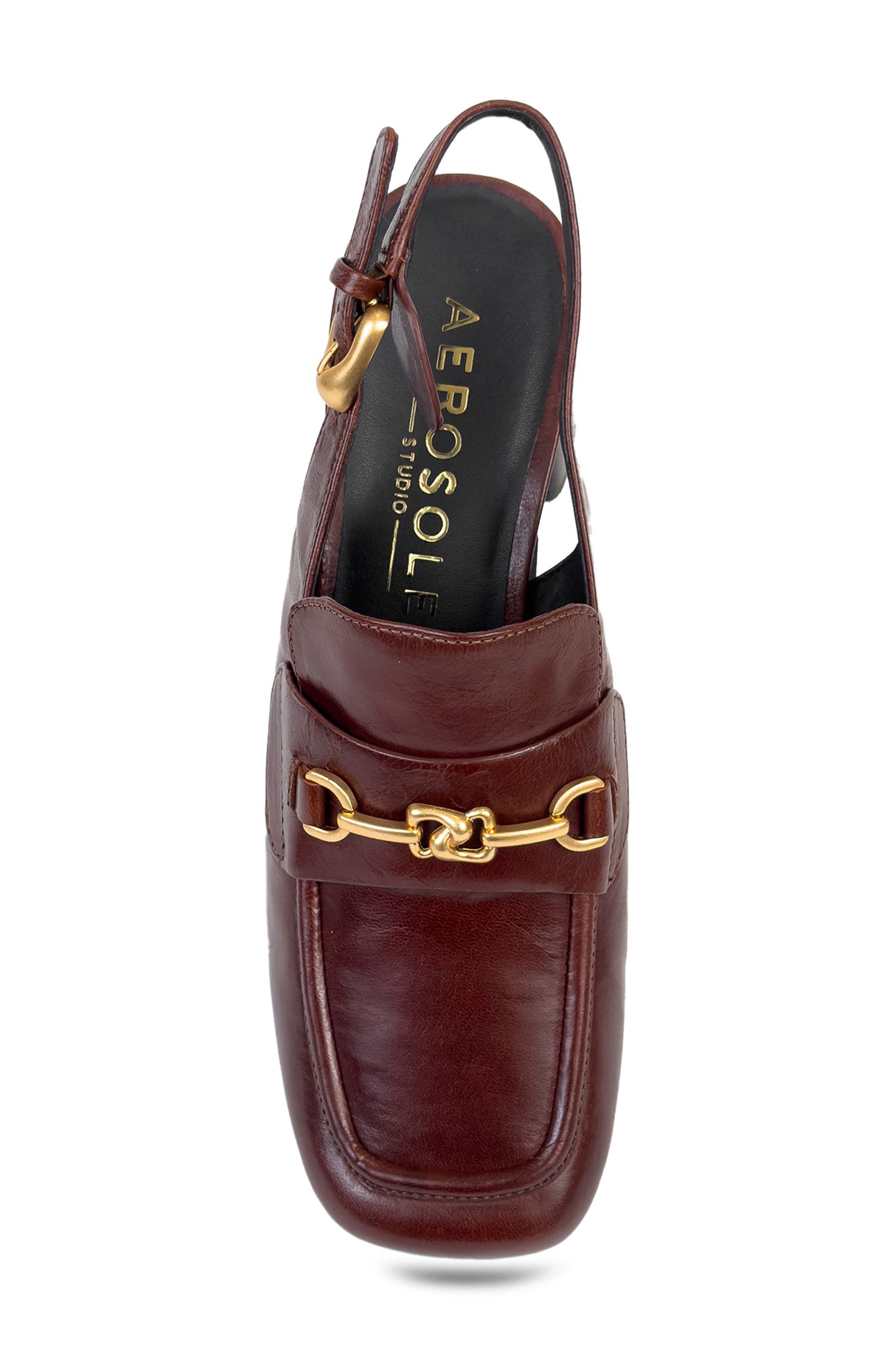 Aerosoles Sorin Slingback Bit Loafer Pump, Alternate, color, Sequoia Leather