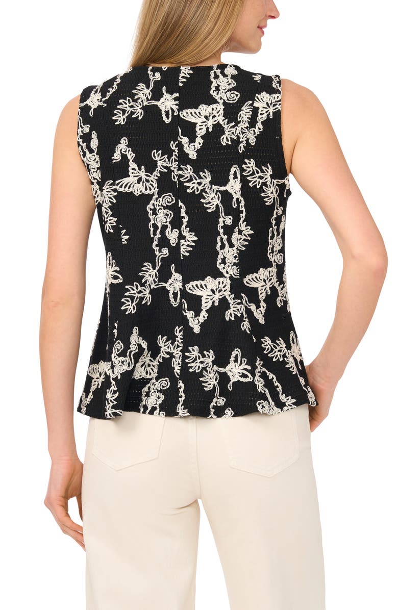 Vince Camuto Butterfly Sleeveless Top, Alternate, color, Rich Black