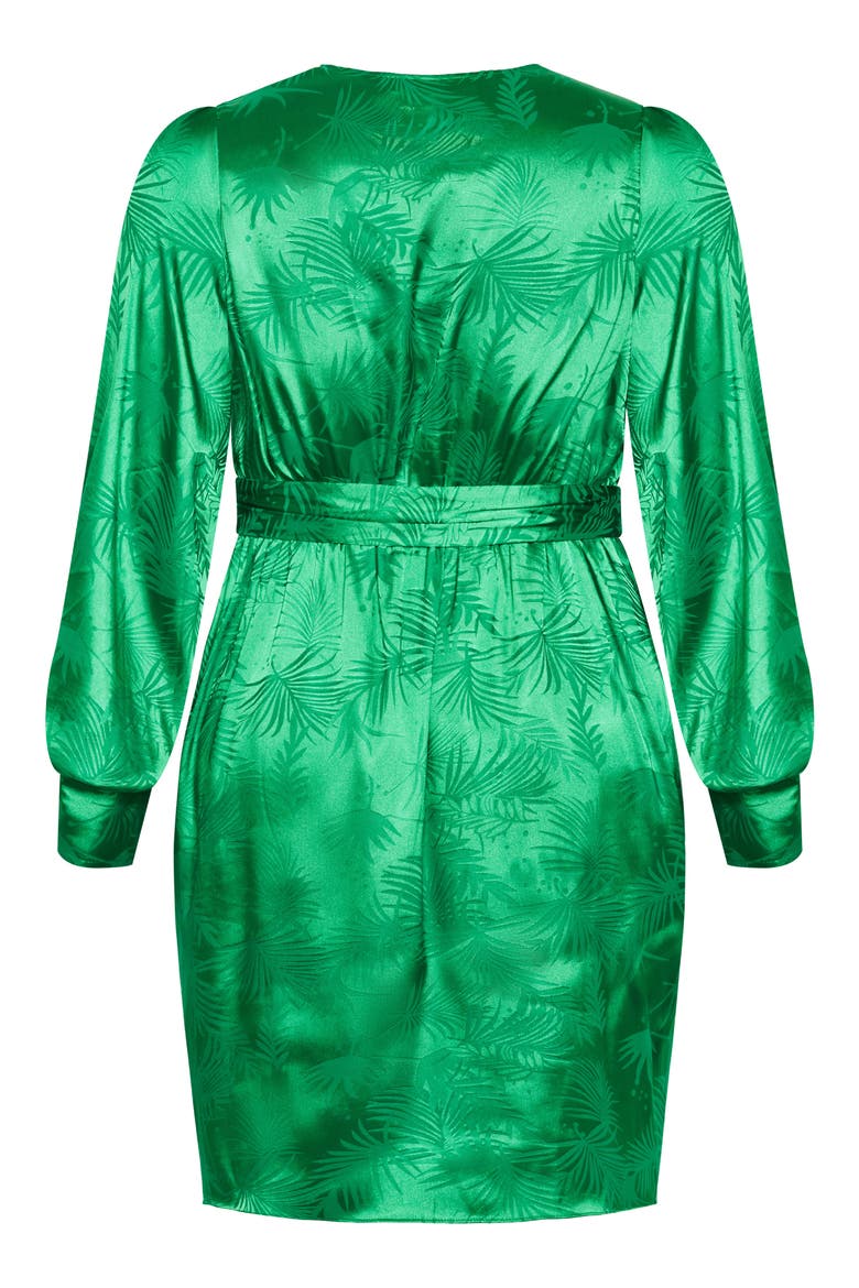 Sara Long Sleeve Faux Wrap Dress, Alternate, color, BRIGHT GREEN