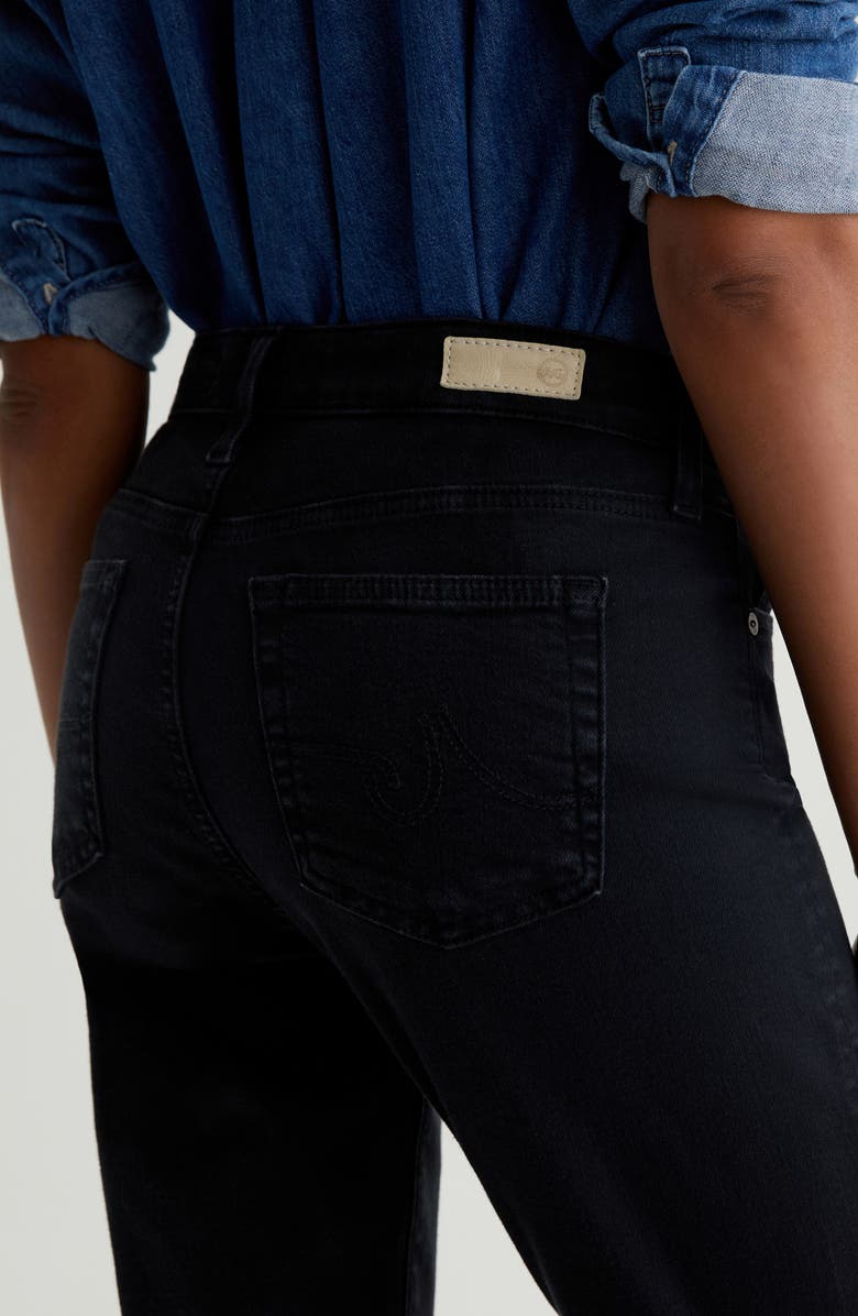 AG Mari Mid Rise Slim Straight Leg Crop Jeans, Alternate, color, Sulfur Black
