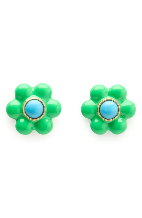 petal puff stud earrings
