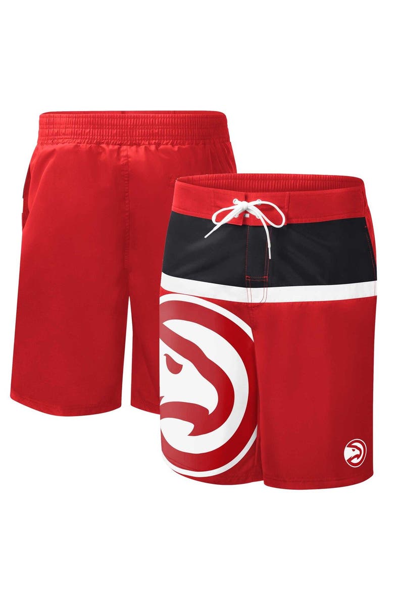 G-III SPORTS BY CARL BANKS Men's G-III Sports by Carl Banks Red Atlanta Hawks Sea Wind Swim Trunks, Main, color, Red