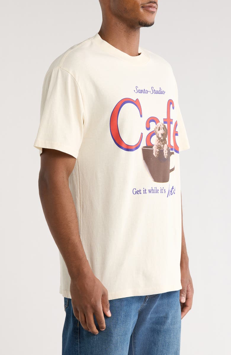 SANTO STUDIO Maple Café Cotton Graphic T-Shirt, Alternate, color, Cream