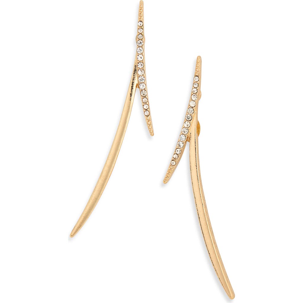 Kenneth Jay Lane Spike Crystal Stone Drop Earrings In Gold