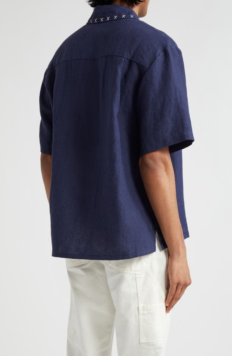 The Elder Statesman Sulfur Embroidered Cotton Shirt, Alternate, color,