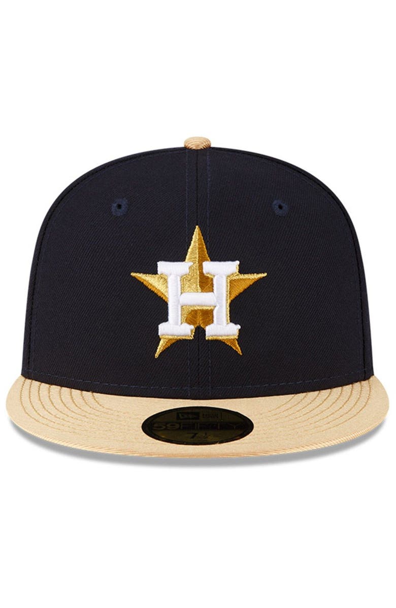 New Era Navy Houston Astros 2023 Gold Collection 59FIFTY Fitted Hat, Alternate, color, 