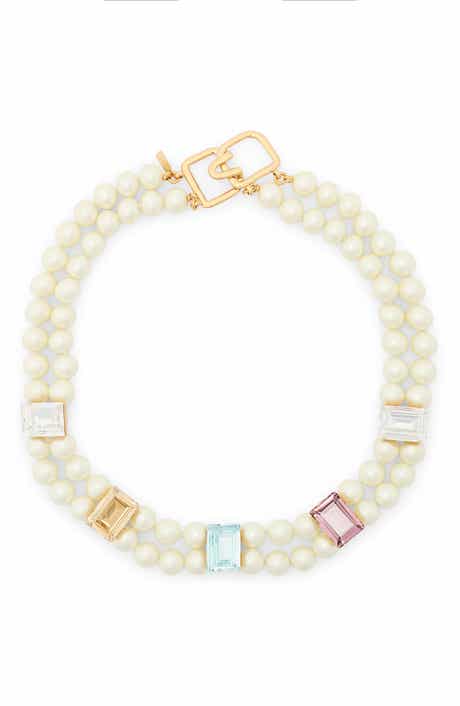 Kenneth Jay Lane Crystal & Faux Pearl Layered Necklace