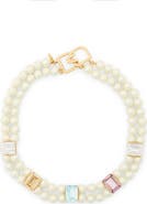 Kenneth Jay Lane Crystal & Faux Pearl Layered Necklace