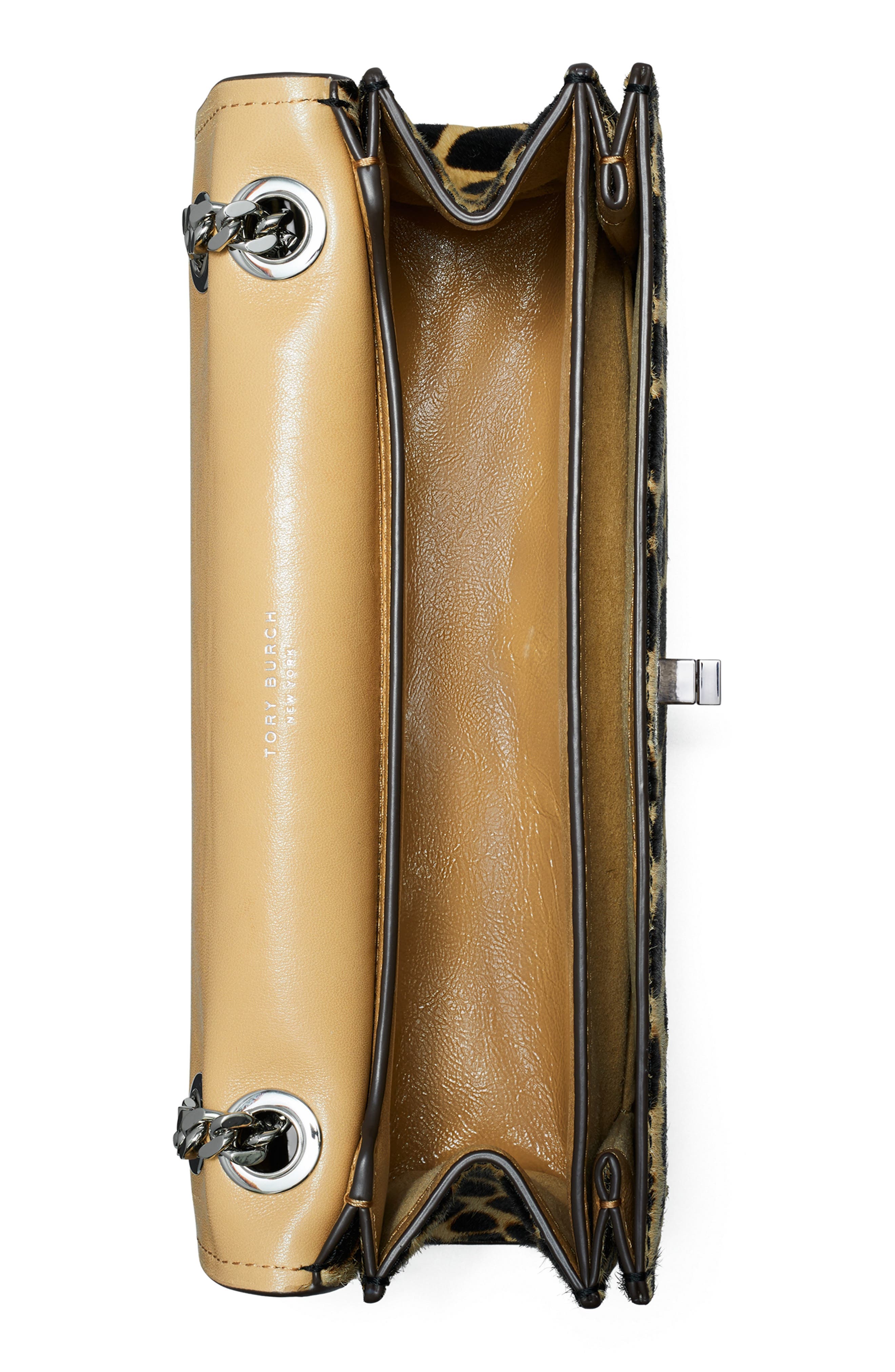 Tory Burch Kira Turnlock Genuine Calf Hair Convertible Shoulder Bag, Alternate, color, Trench / Black