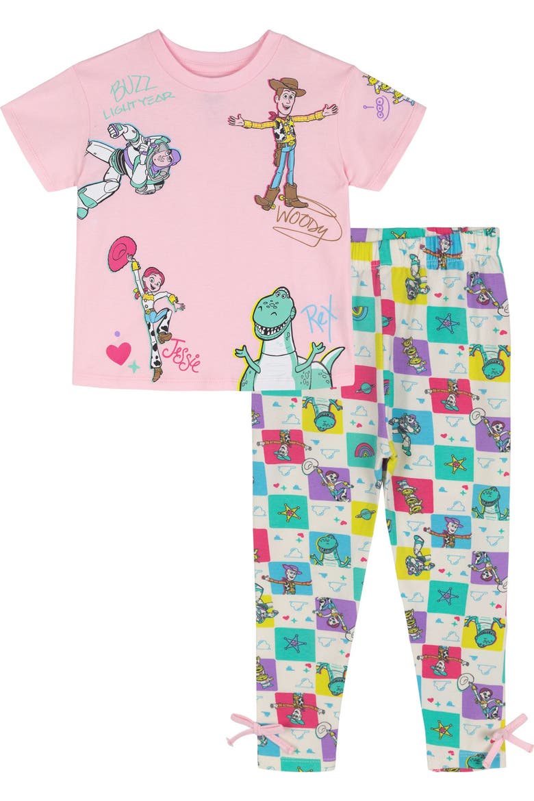 Toy Story 2-Piece T-Shirt and Leggings Set, Main, color, Pink Toy Story