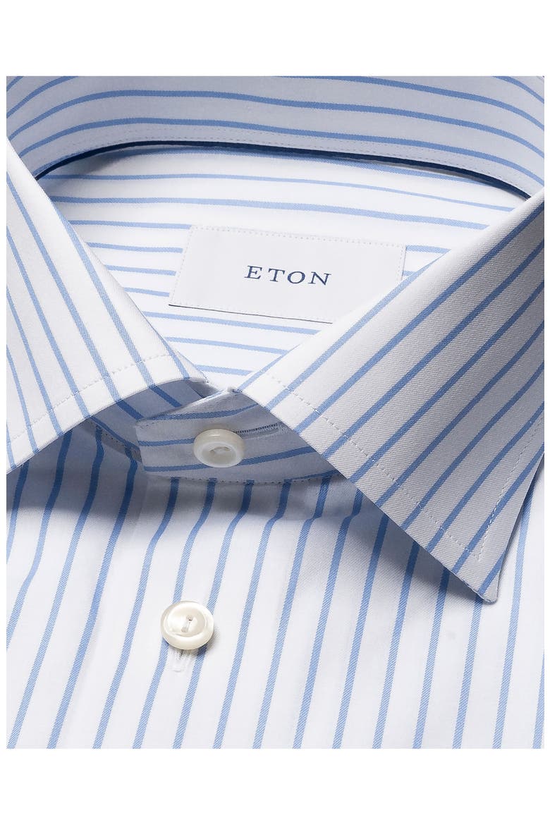 Slim Fit Stripe Dress Shirt, Alternate, color, MEDIUM BLUE