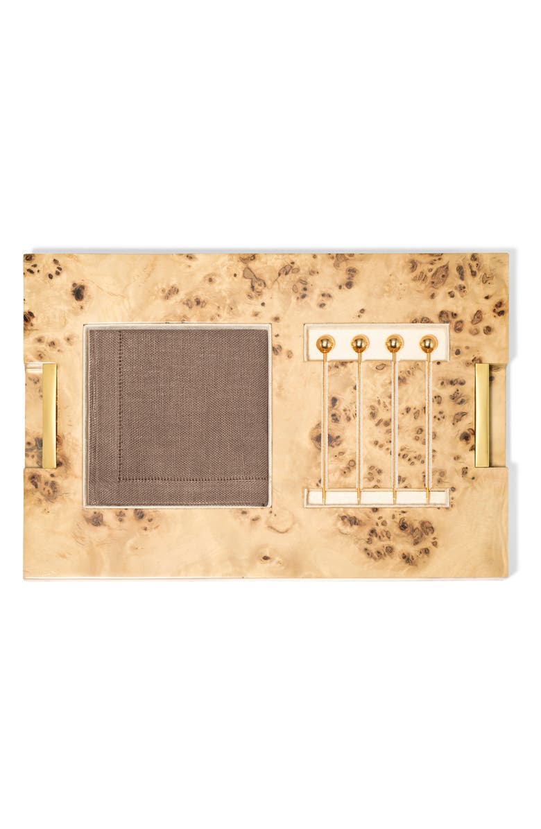 Aerin Classic Faux Sagreen Bar Tool Set, Alternate, color, Chocolate