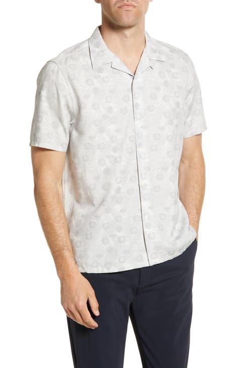 Maslin Spot Print Short Sleeve Button-Up Camp Shirt