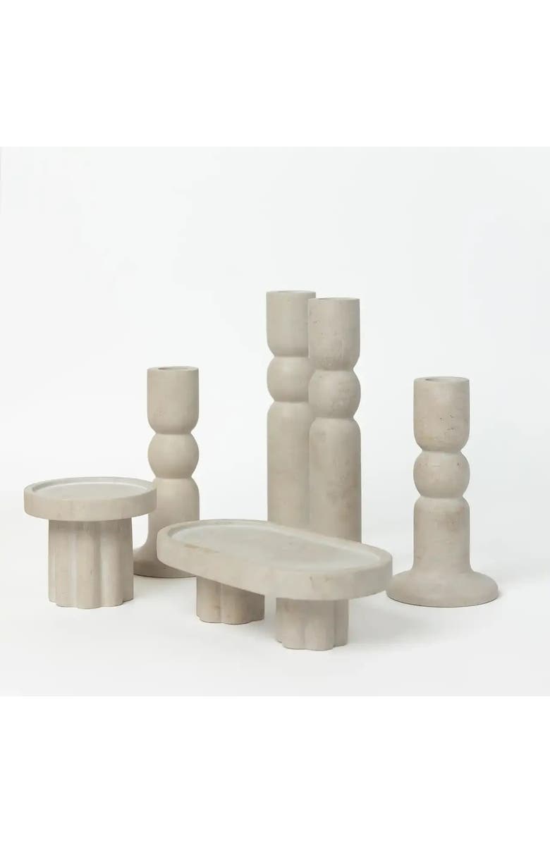 House of Revelry Stone Single Pillar Candle Holder, Alternate, color, Natural