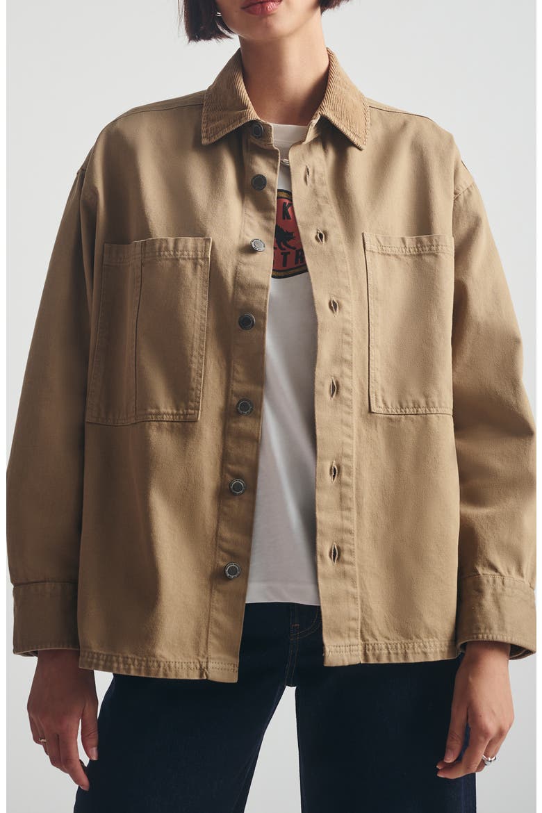 Corduroy Collar Overshirt, Main, color, KELP