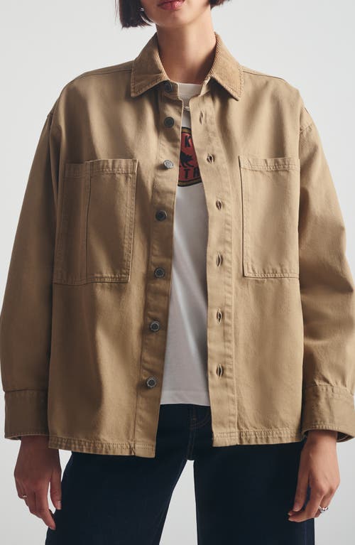 Brooklyn Industries Corduroy Collar Overshirt In Brown