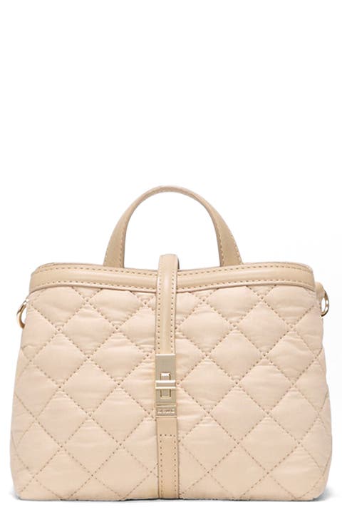 Mini Astor Diamond Quilted Top Handle Bag