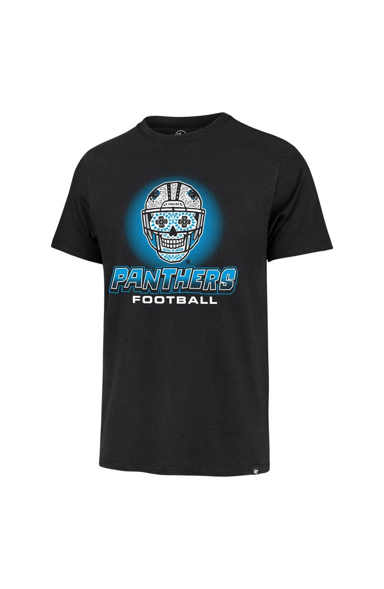 '47 Men's '47 Black Carolina Panthers Sugar Skull T-Shirt, Alternate, color, Black