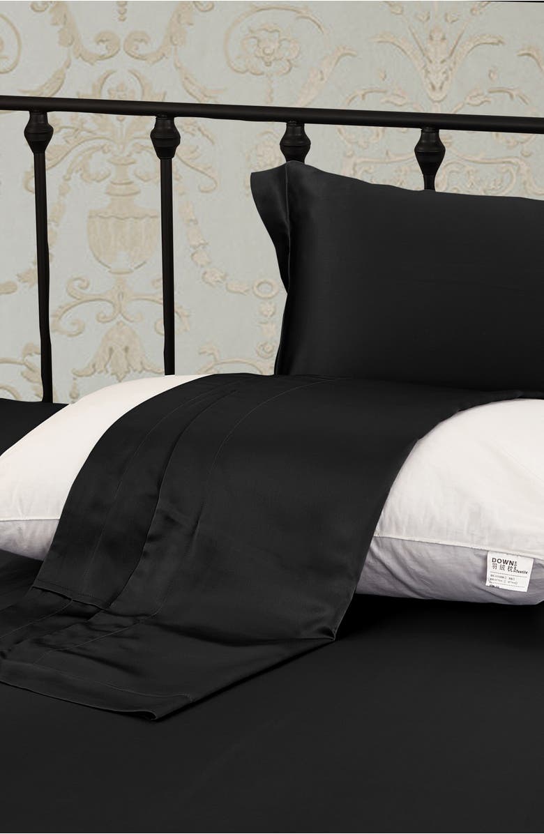 Lilysilk Pure Mulberry Silk Oxford Envelope Luxury Pillowcase, Alternate, color, Black