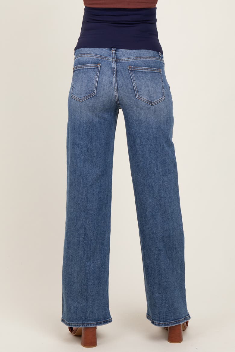 Classic Wash Wide Leg Maternity Jeans, Alternate, color, Blue