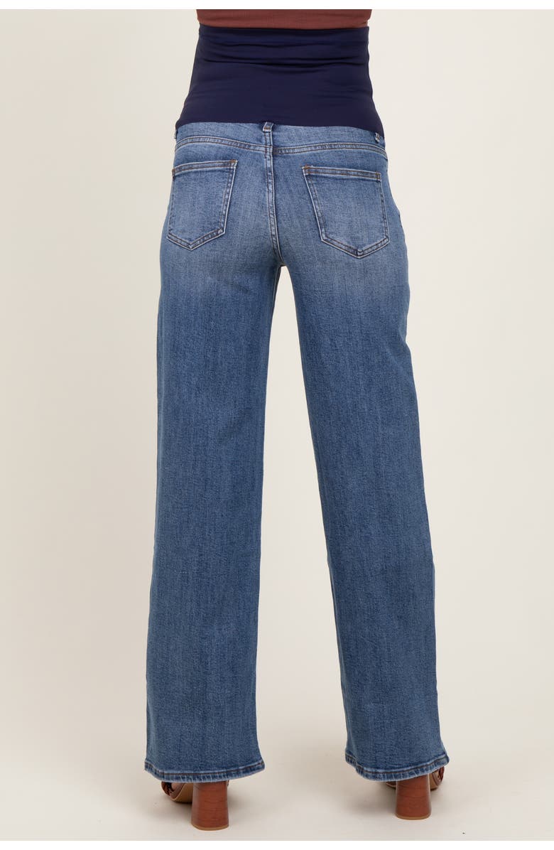 PinkBlush Classic Wash Wide Leg Maternity Jeans, Alternate, color, Blue