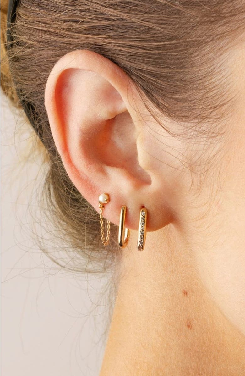 MADE BY MARY Paperclip Hoop Earrings, Alternate, color, Silver