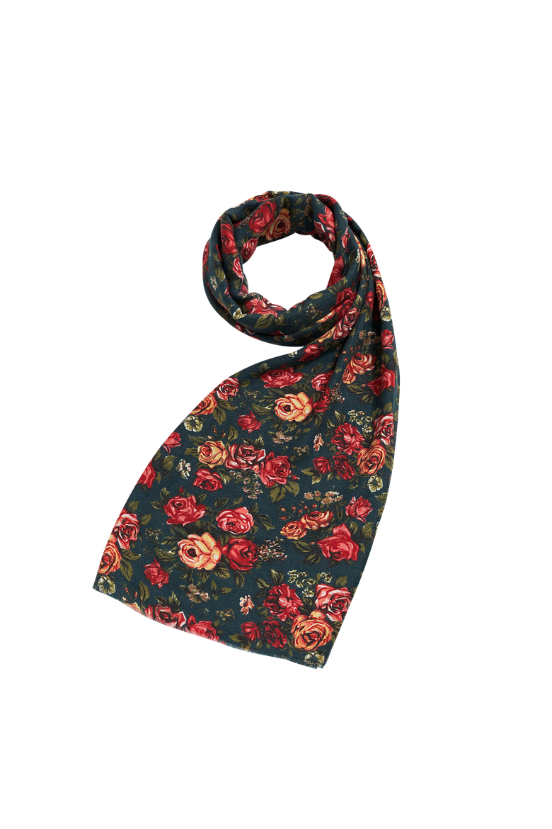 Roses Teal Pashmina Scarf, Main, color, Teal