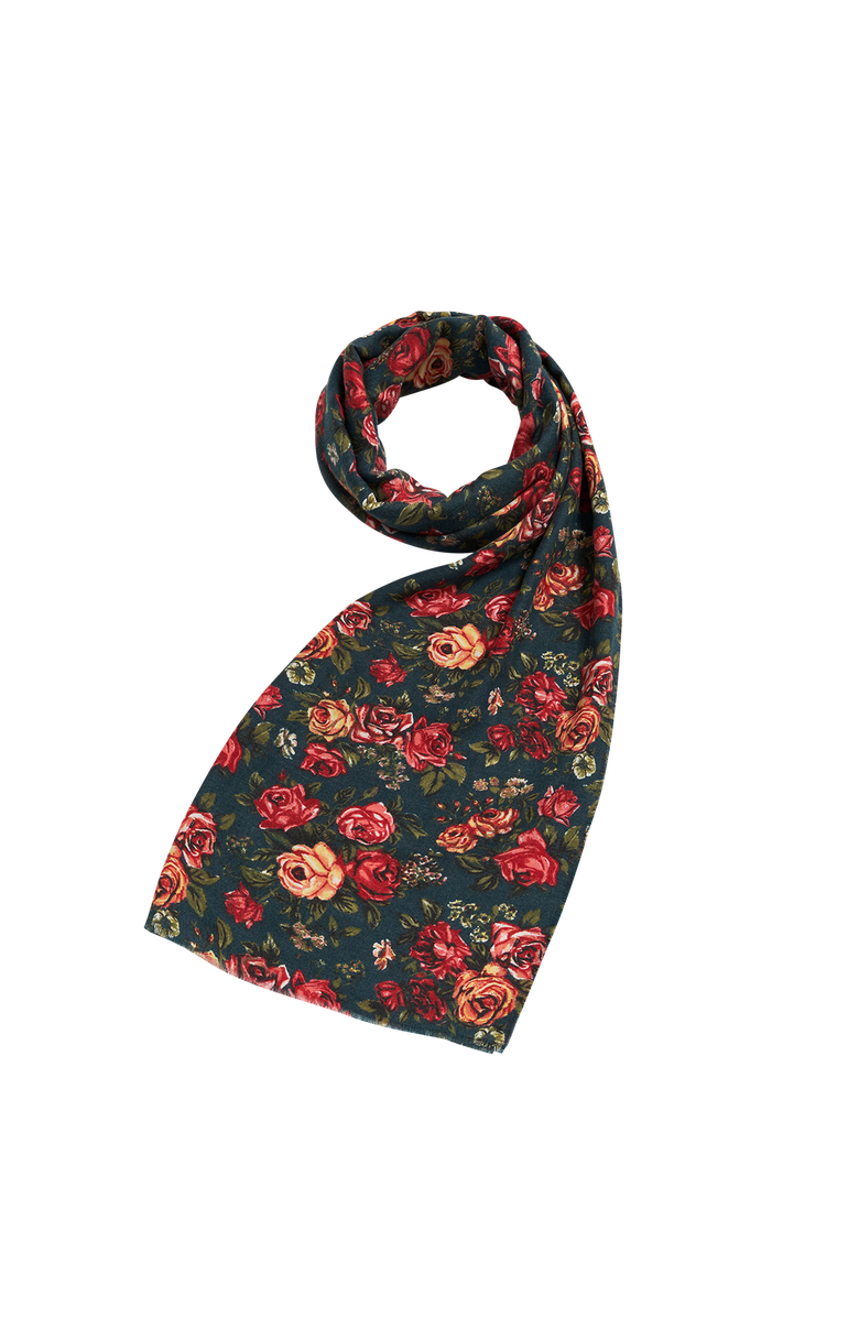 Fable England Roses Teal Pashmina Scarf, Main, color, Teal