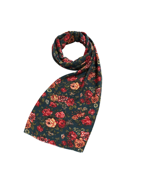 Roses Teal Pashmina Scarf