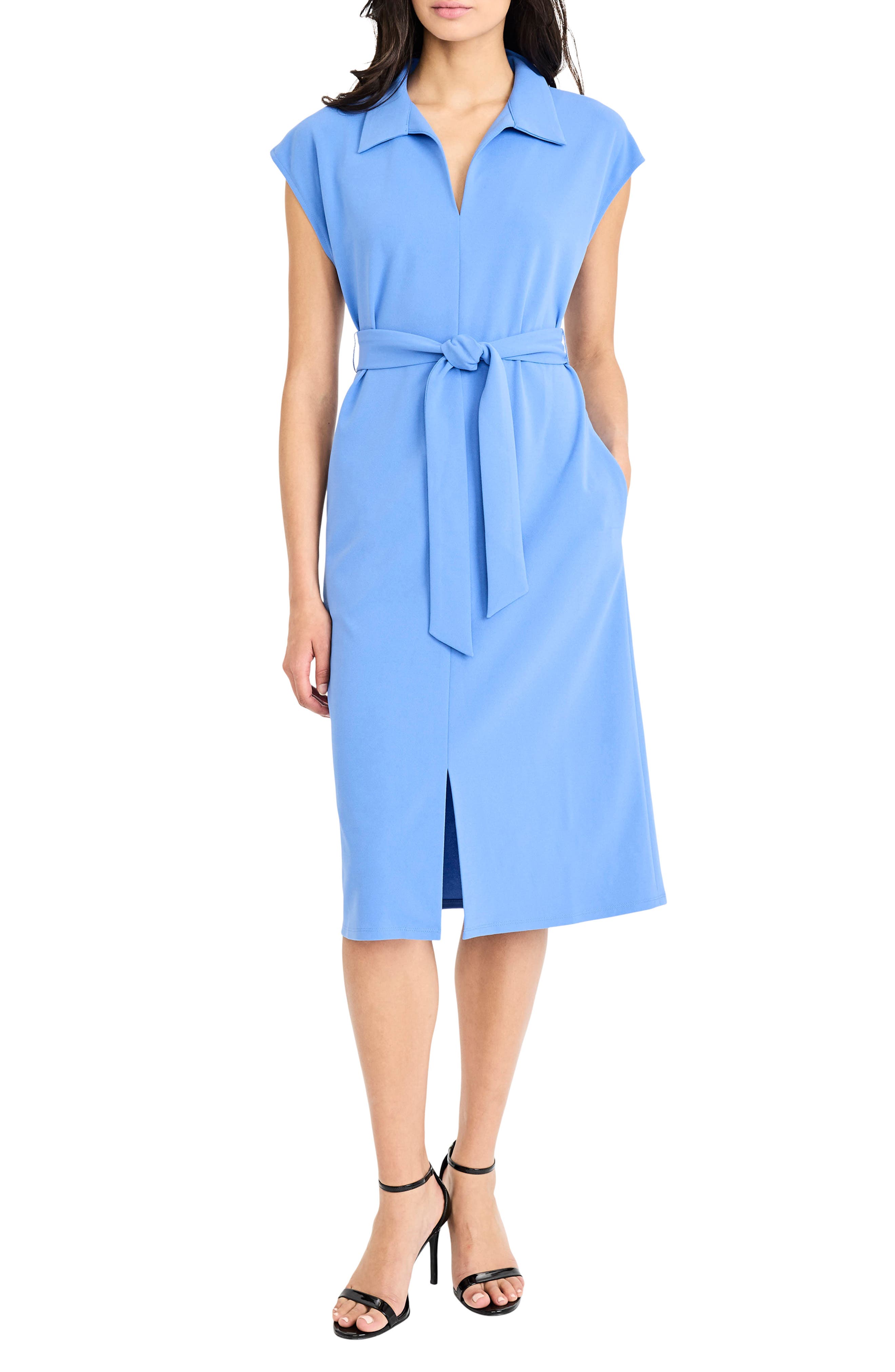 Maggy London Collared Midi A-Line Dress